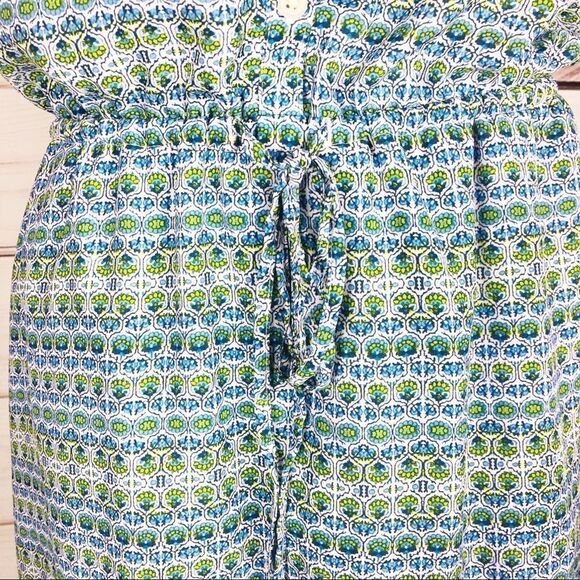 GAP Womens Small Sleeveless Blue Floral Shirtdress - Picture 5 of 8